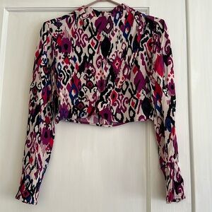 ZARA limited edition cropped long sleeve blouse size XS